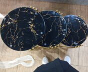 3 piece marble top nesting coffee table set
