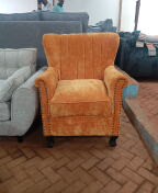 wing chair single seater spring cushions 18,000 each yellow fabric