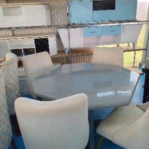 modern 6 piece marble dining table set marble top table design 3