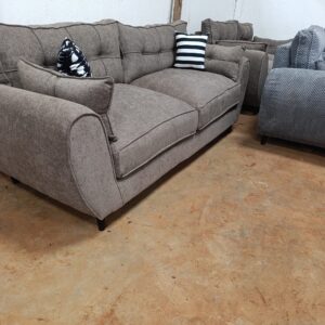 5 seater butterfly sofa tufted fabric with cushioned armrests – grey finish