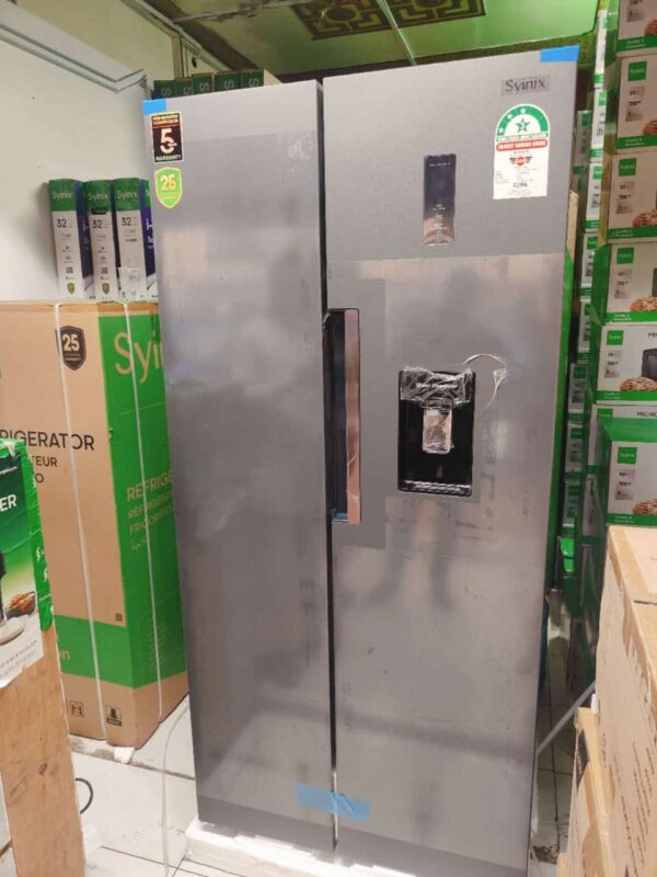 syinix side by side 460 litres refrigerator with dispenser no frost