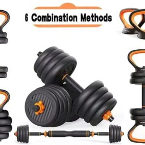 6 In 1 50Kgs Rubber Dumbells