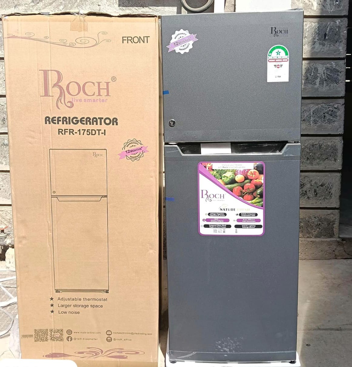 Roch 138L Double Door Fridge - Image 2
