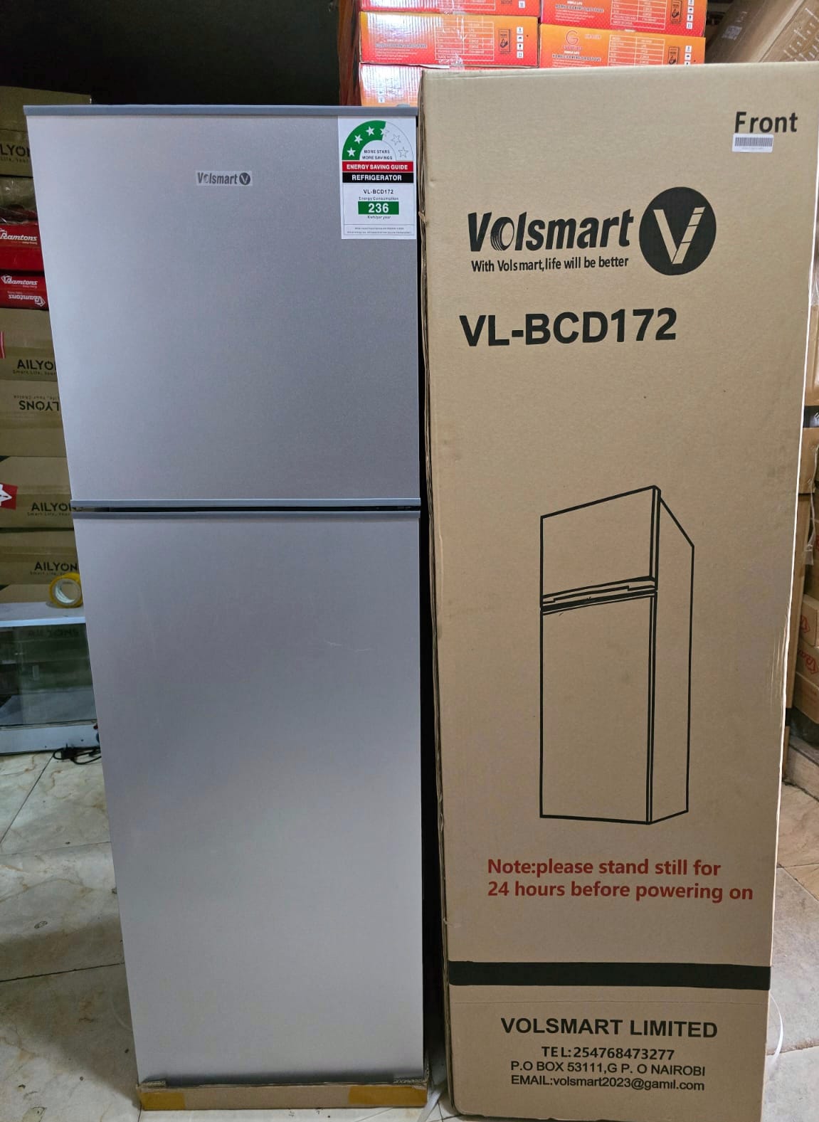 Volsmart Fridge 172L Double Door .