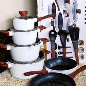 Edenberg 15Pc Cookware Non-Stick White